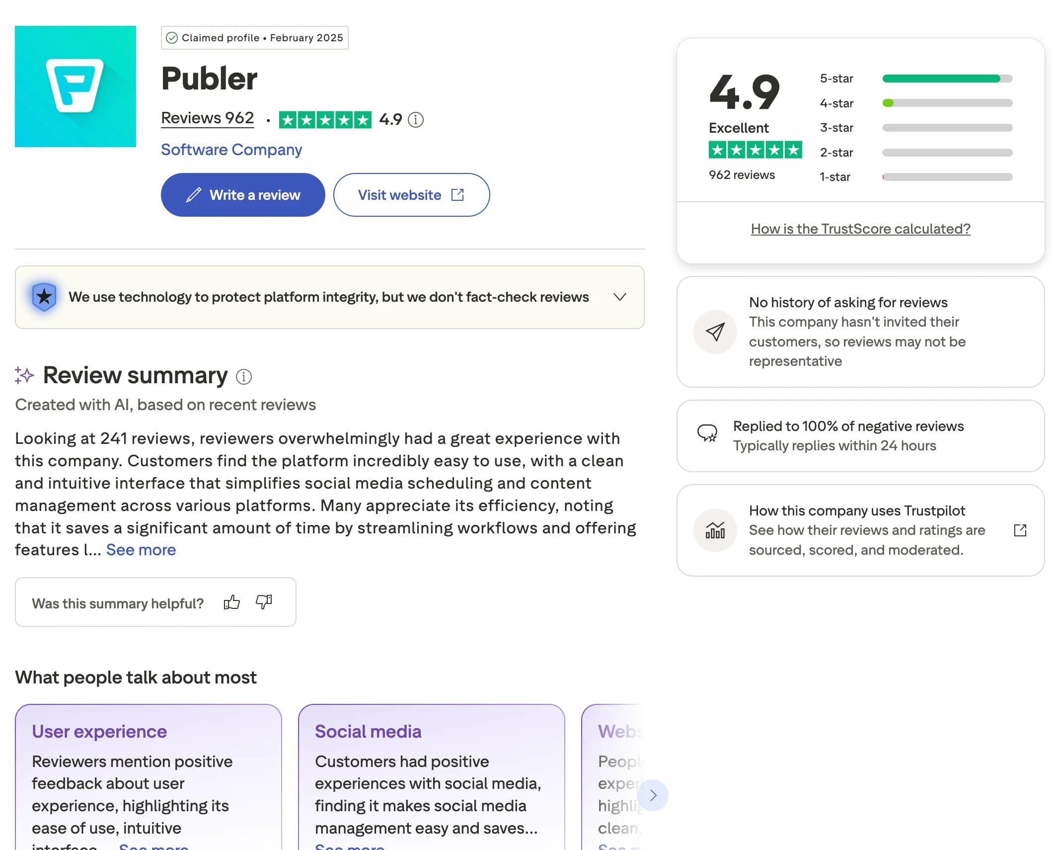 Publer profile and reviews on Trustpilot