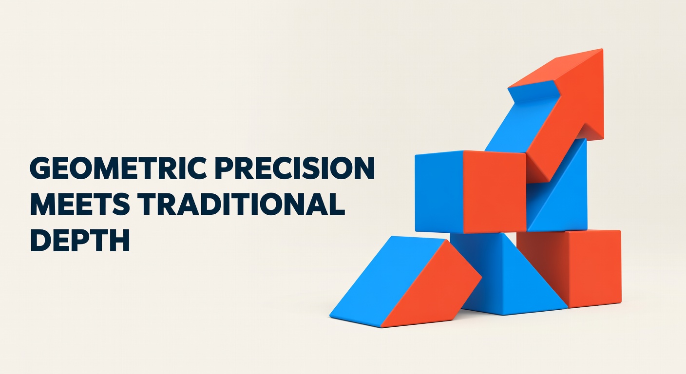 3D sculptural objects next to a photograph frame representing CGI vs stock photo comparison