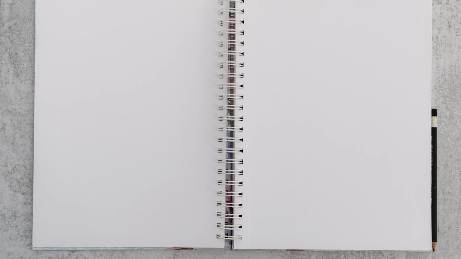 Open notebook with blank pages