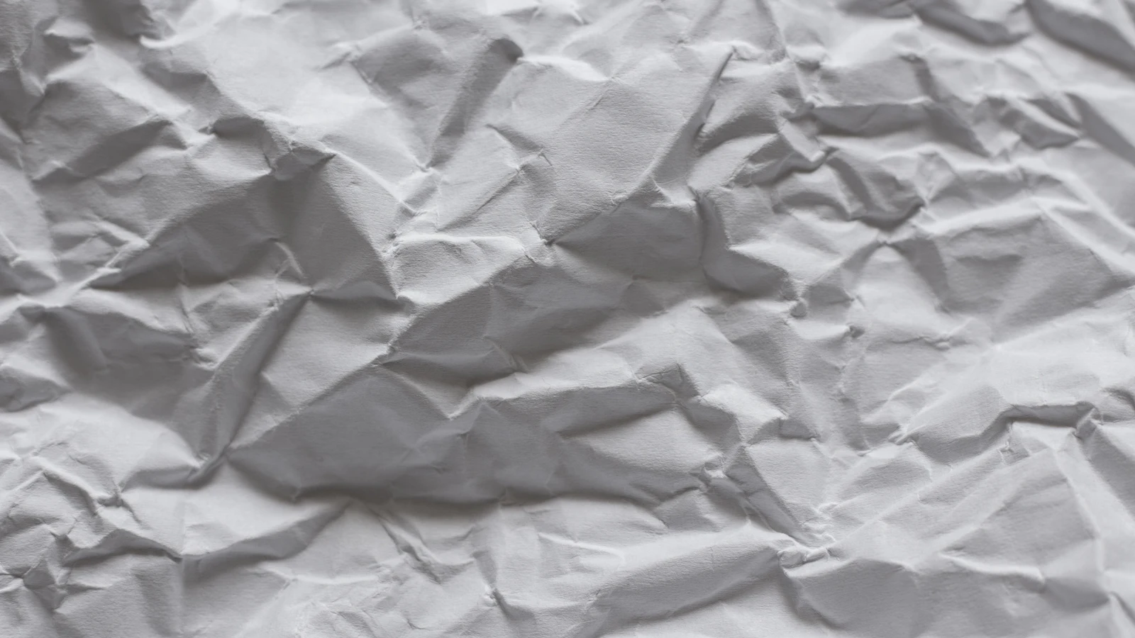 Crumpled sheet of white paper