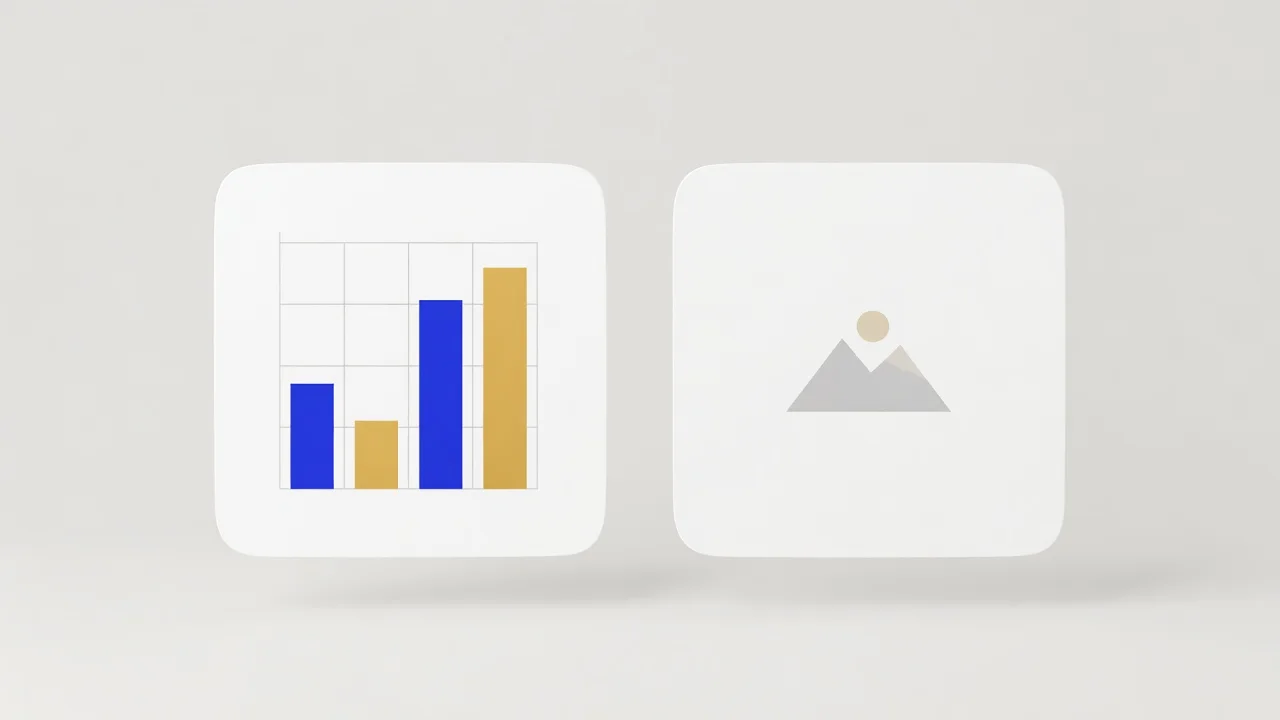 A side-by-side comparison of a thread body tweet with an informative chart versus the same tweet with a decorative stock image