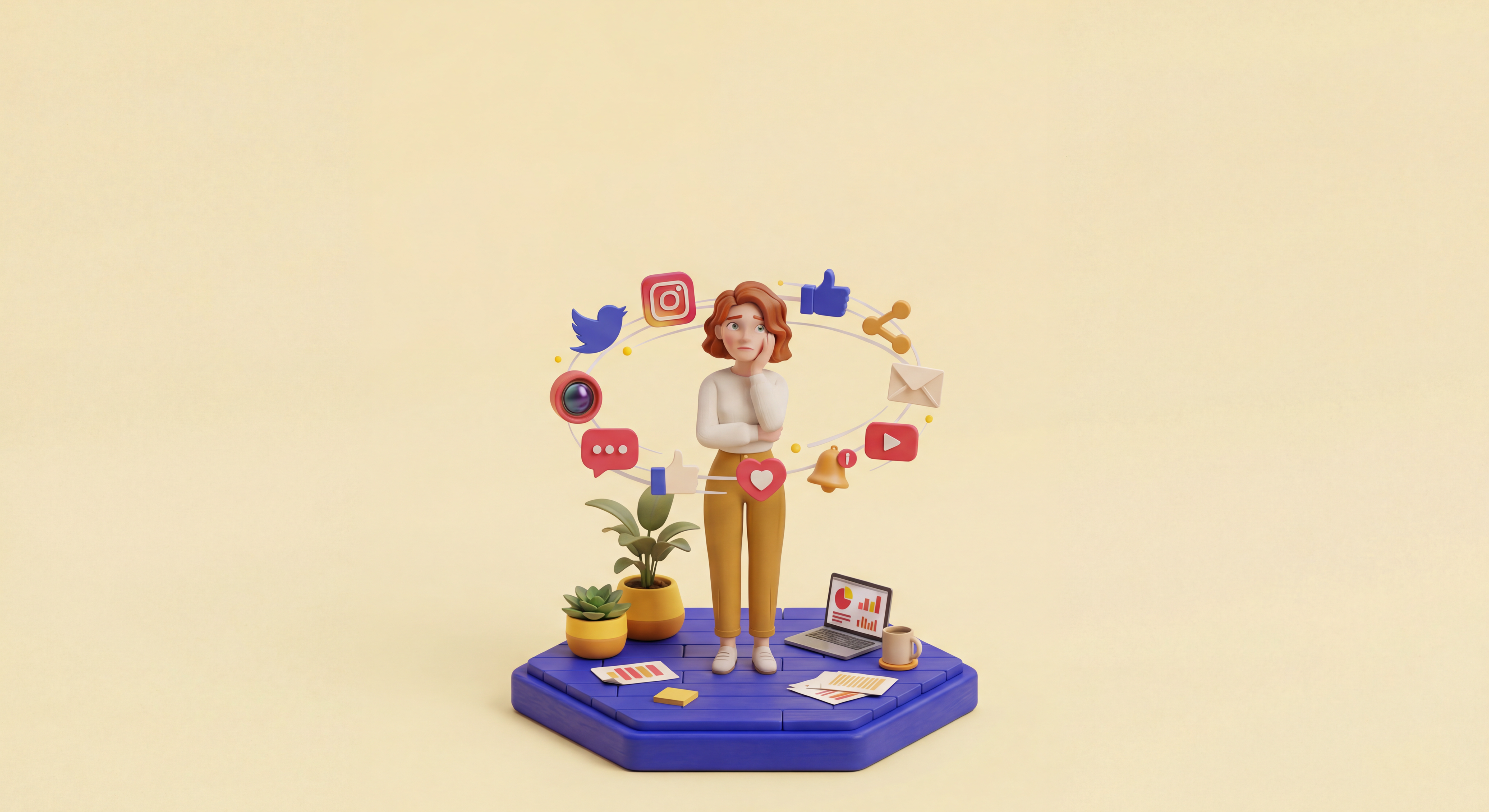 Juggling seven social media platforms at once