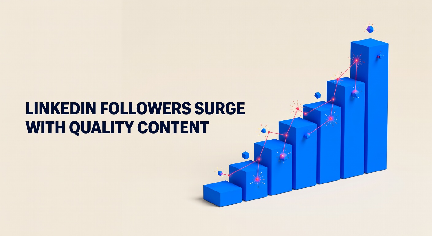 LinkedIn follower growth analytics showing upward trending metrics