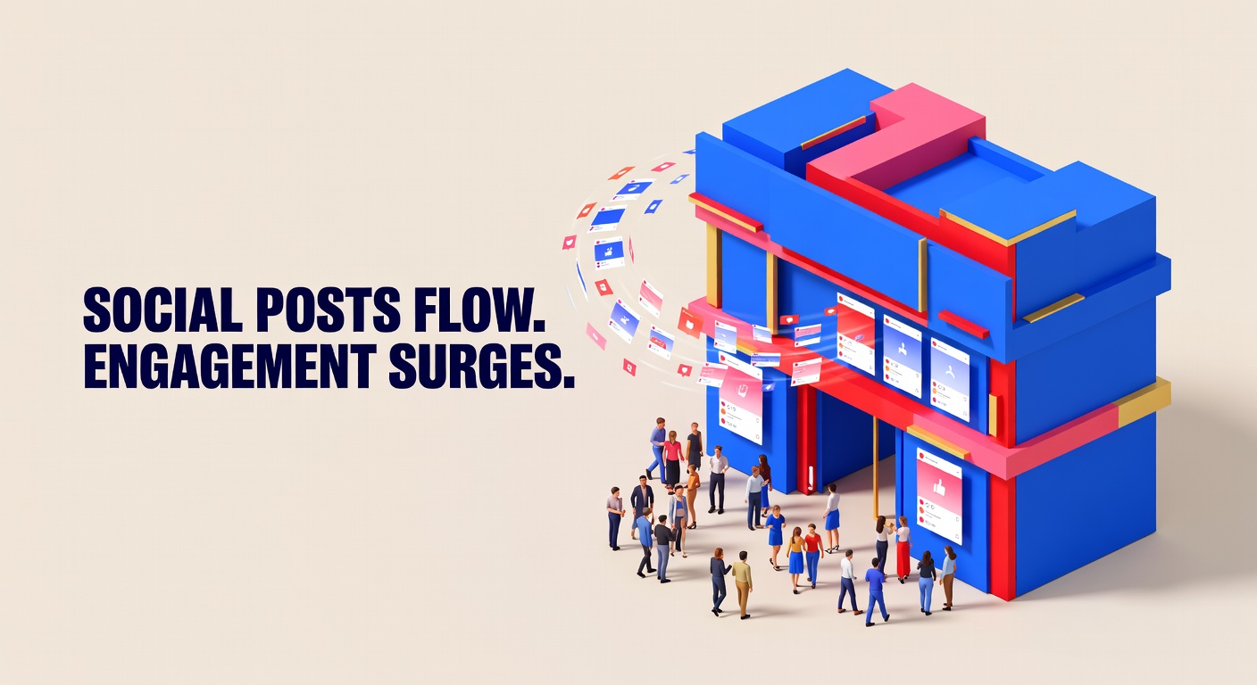 Small business owner managing social media with Postprism