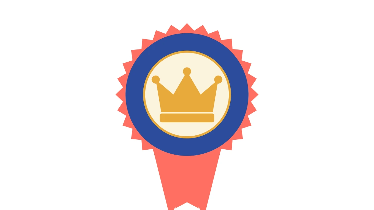 Best Salesperson of the Year award badge with crown icon
