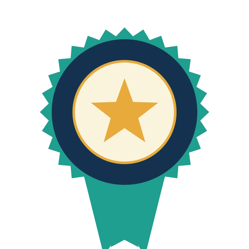 Top Contributor award badge with star and laurel icon