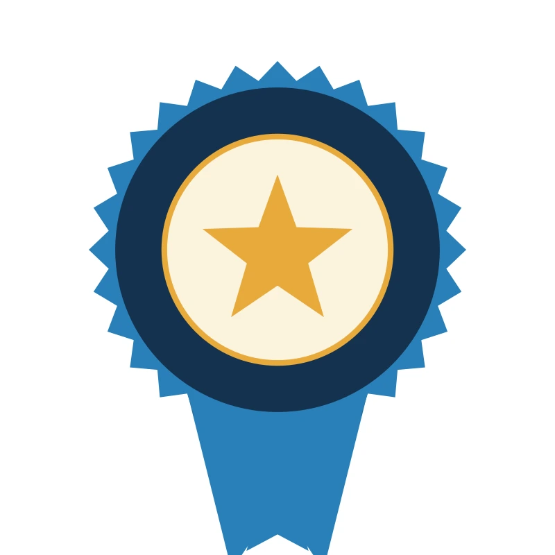 Most Valuable Player award badge with star icon