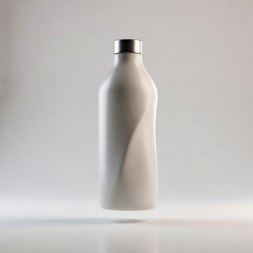 Photorealistic 3D product render of a ceramic bottle on white background