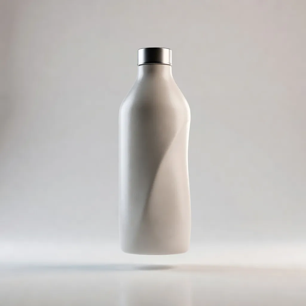Photorealistic 3D product render of a ceramic bottle on white background