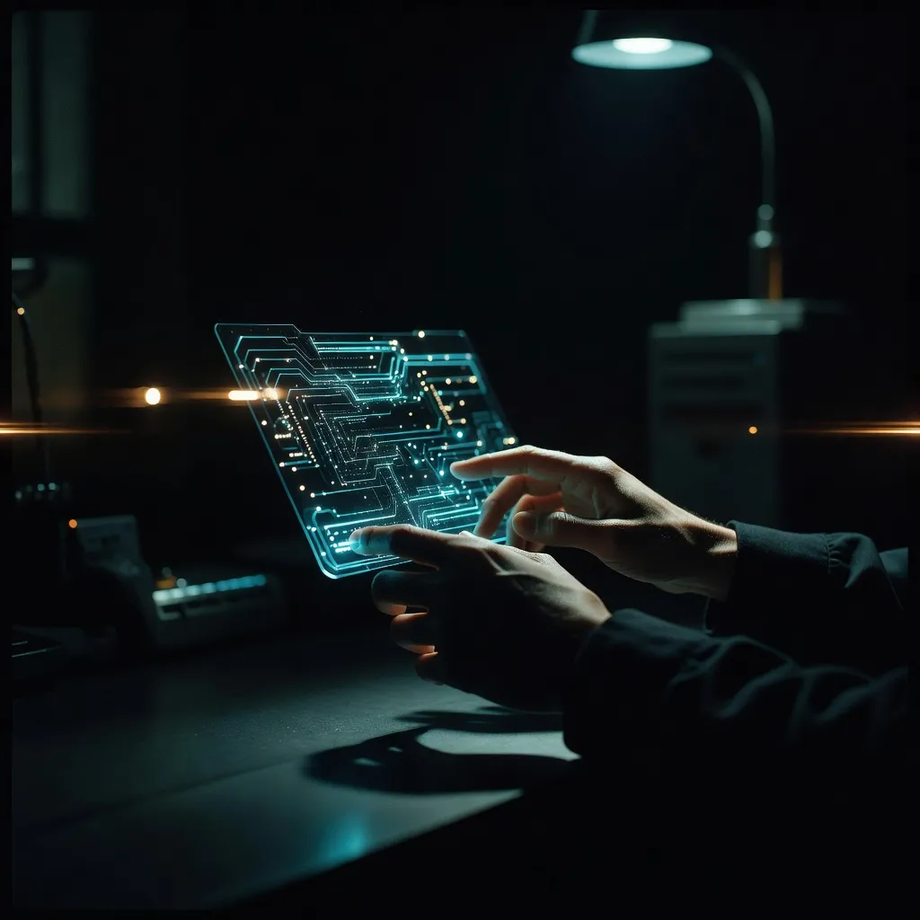 Cinematic holographic interface tech concept