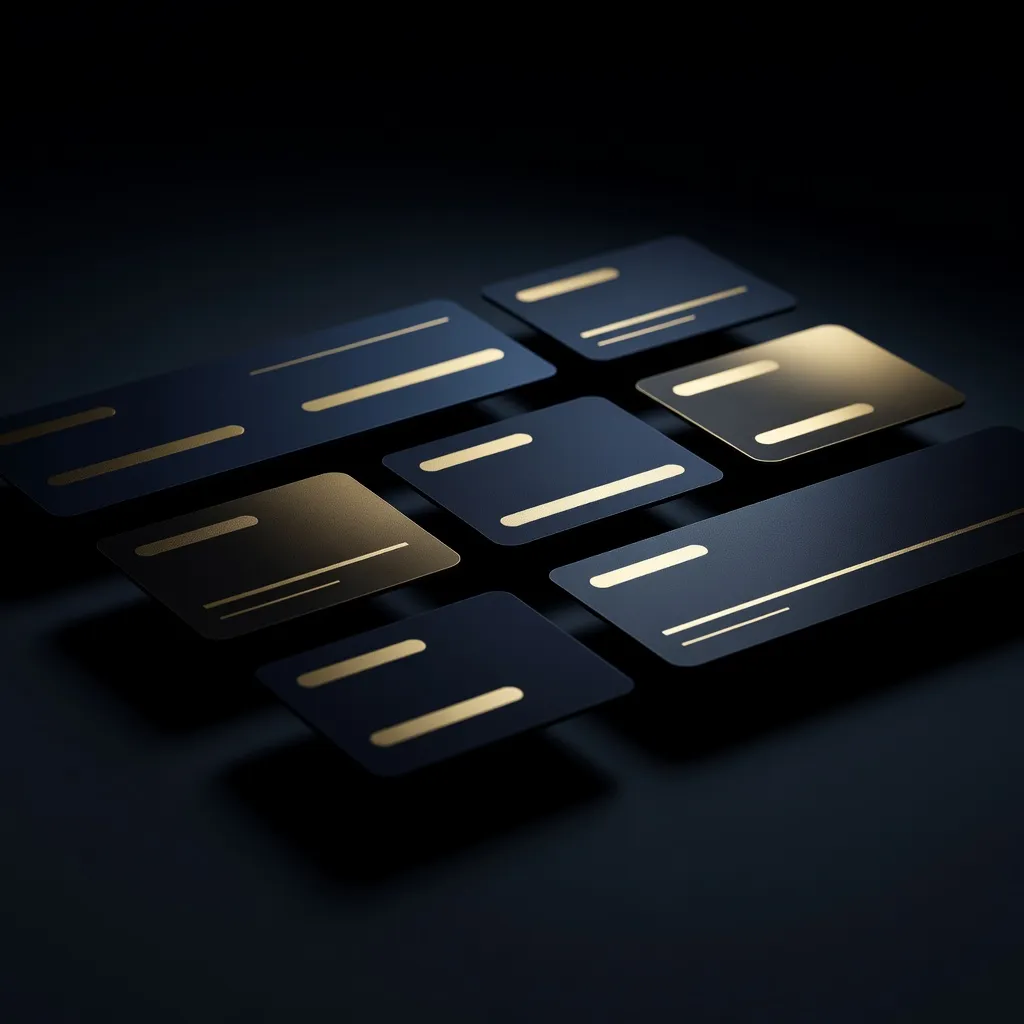Dark luxury finance app UI concept with gold accents