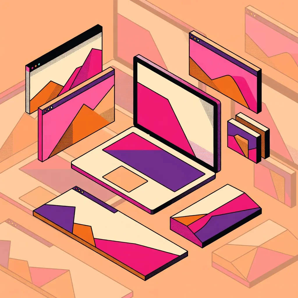 Isometric weekly sales performance bar chart with five bold 3D prism bars