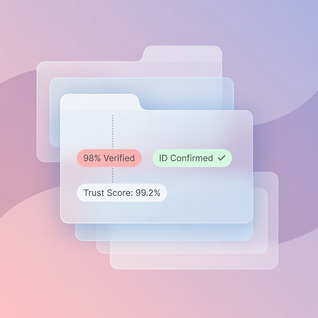 Glassmorphism product card floating on blurred gradient