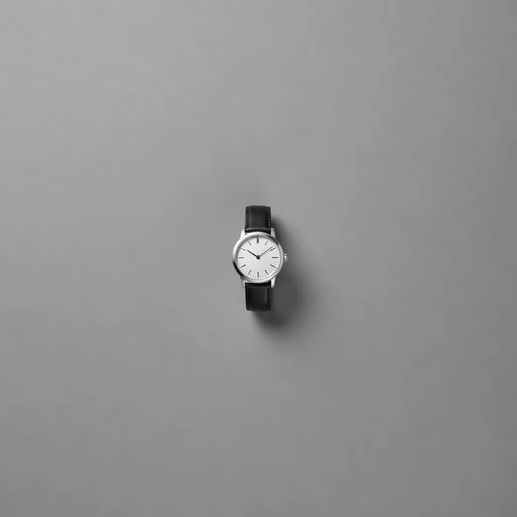 Minimal studio watch photography on gray background