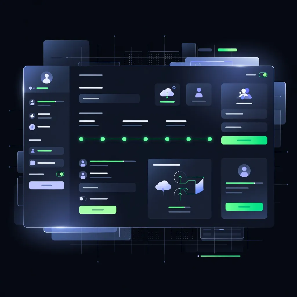 SaaS onboarding screen with progress indicator